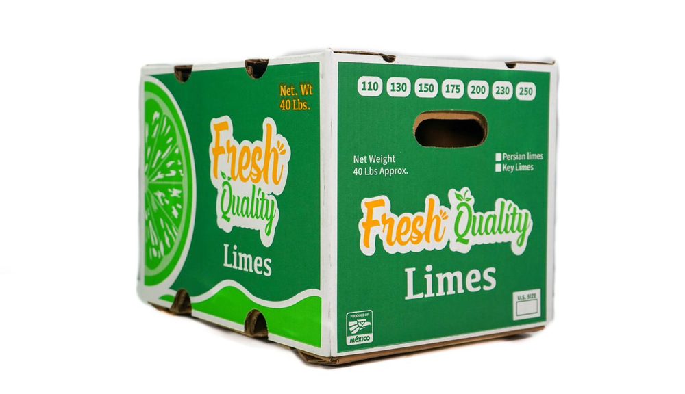 Caja de cartón para limón persa de exportación, peso neto 40 libras